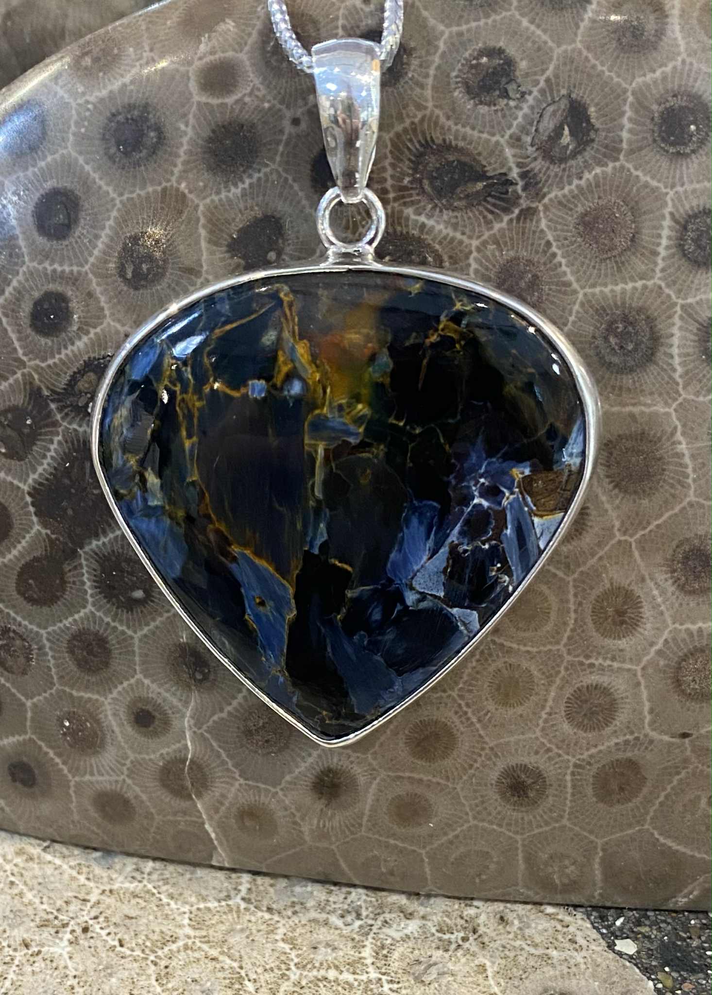 Pietersite Inverted Teardrop Pendat