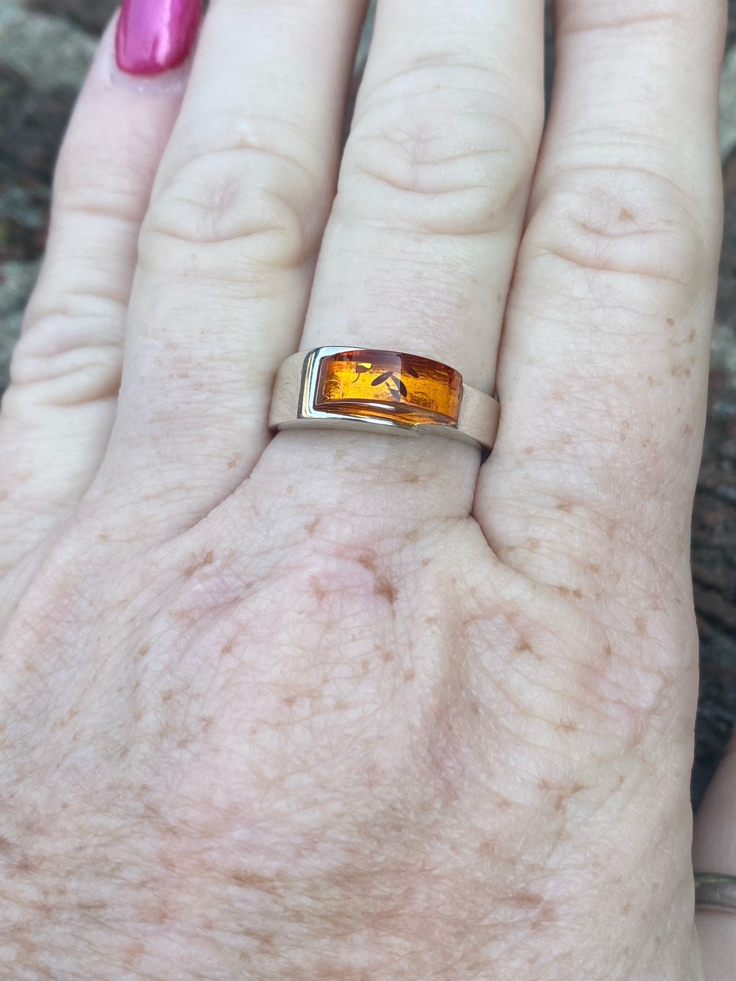 Amber Modern Style Ring