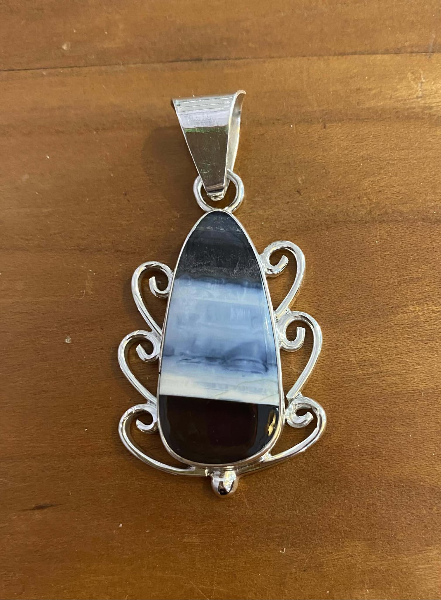 Blue Opal Pendant set in Sterling Silver