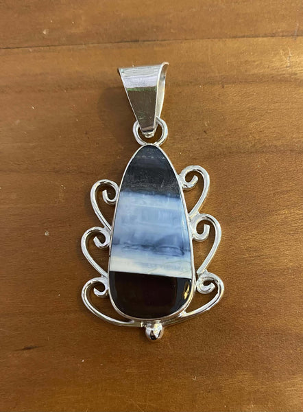 Blue Opal Pendant set in Sterling Silver