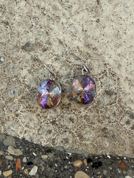 Cotton Candy Zircon Oval Earring