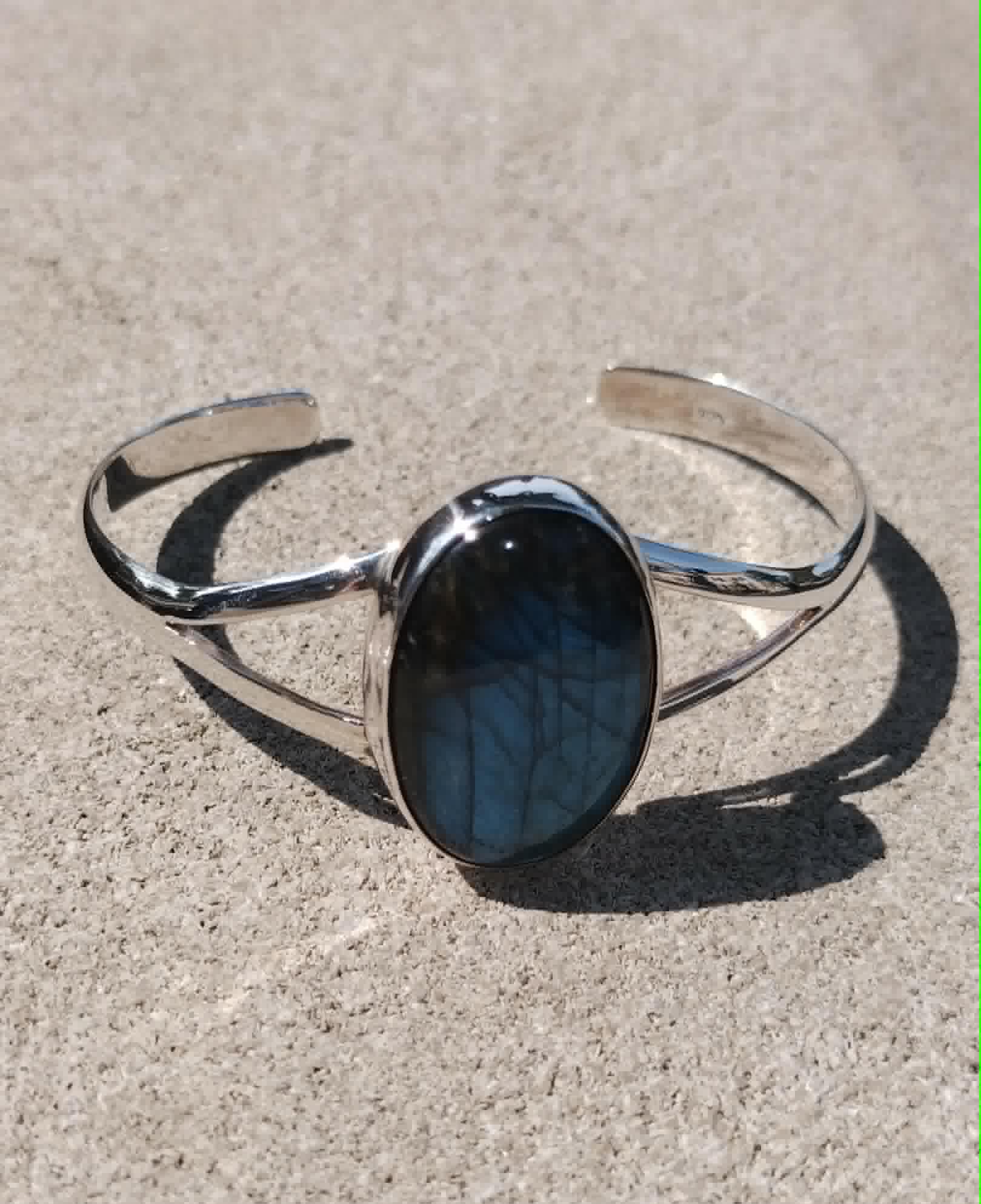 Labradorite Oval Cuff Bracelet