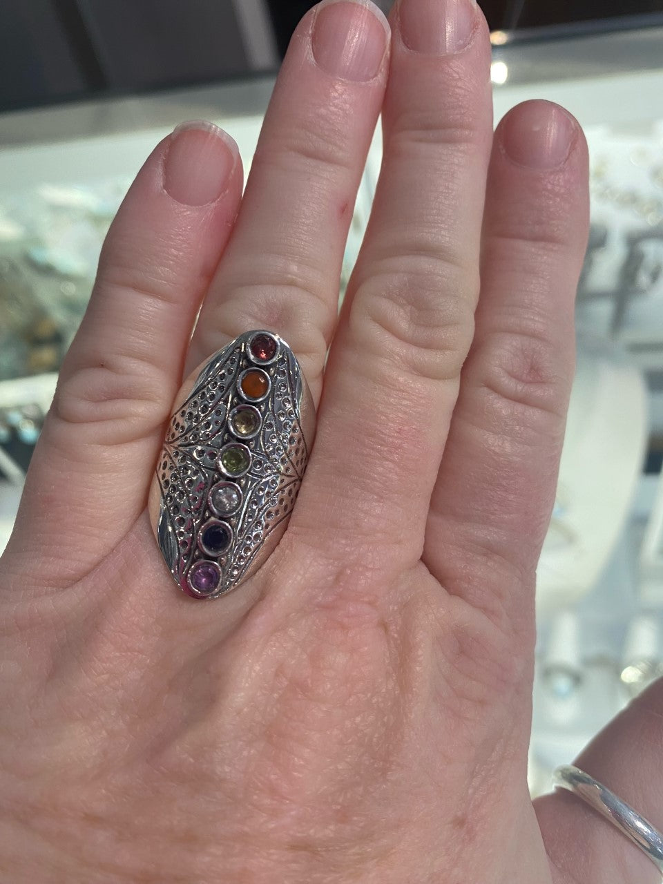 Sterling Silver Rainbow Ring